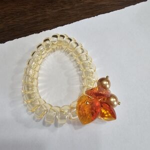Elegant Gold and Orange hair tie Bracelet